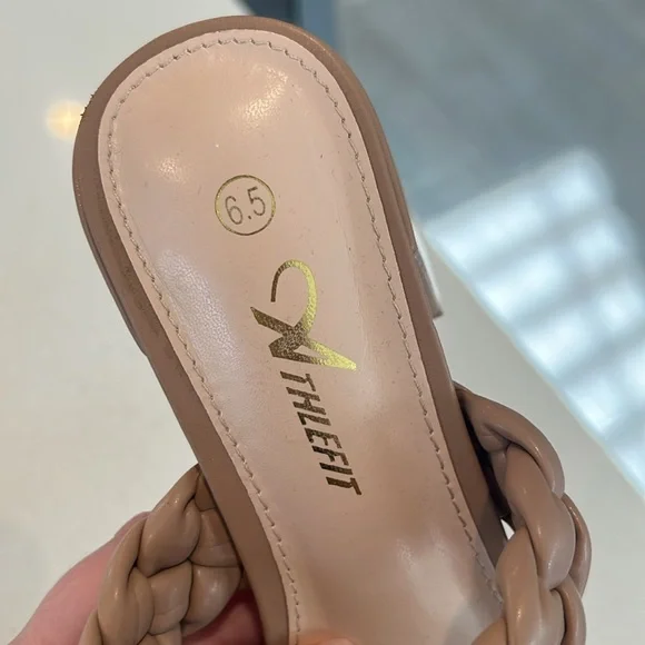 Tan Braided Heeled Sandals - Womens 6.5 - Picture 3 of 8